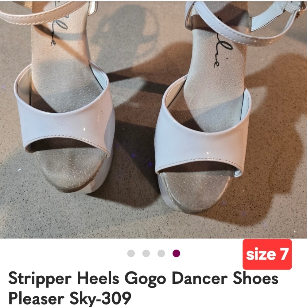 Pleaser White Platform Sandals